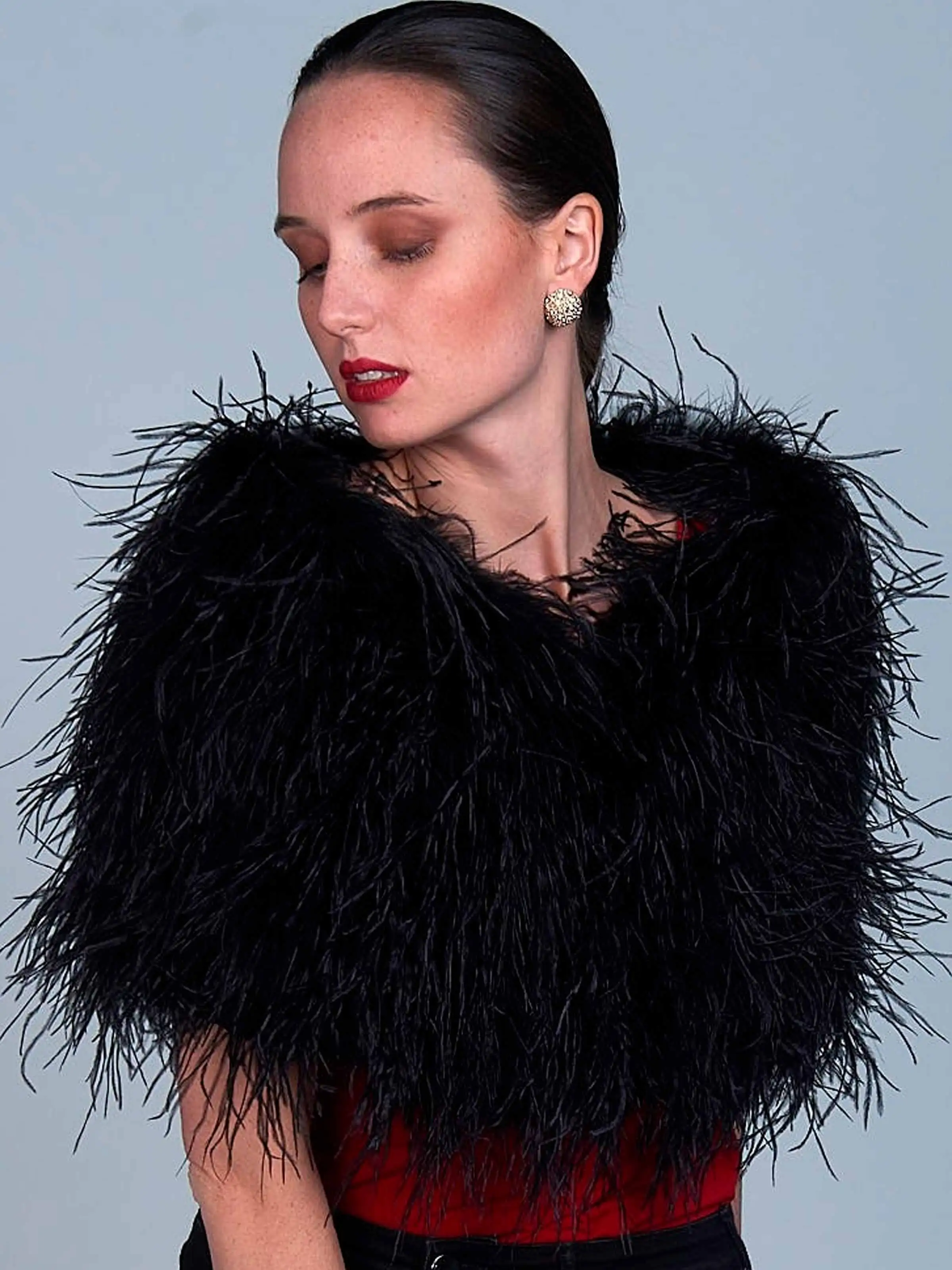 Estola de fiesta con plumas de avestruz - varios colores
