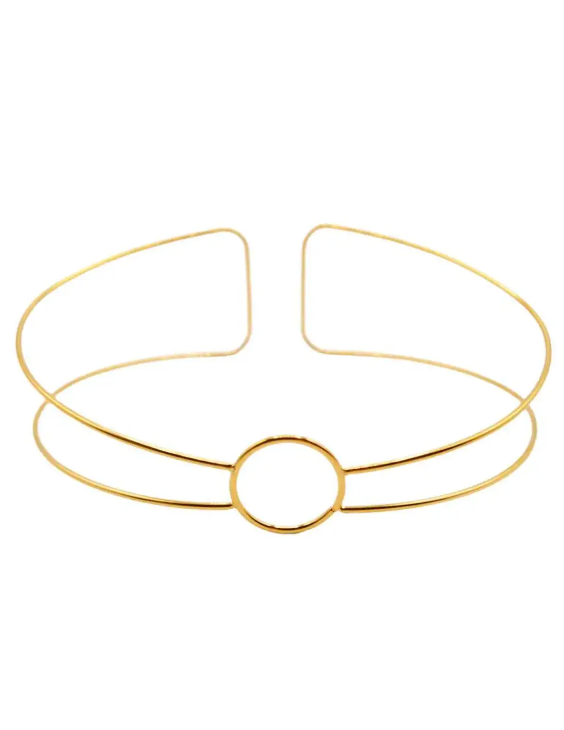 Choker dorado rígido cículo