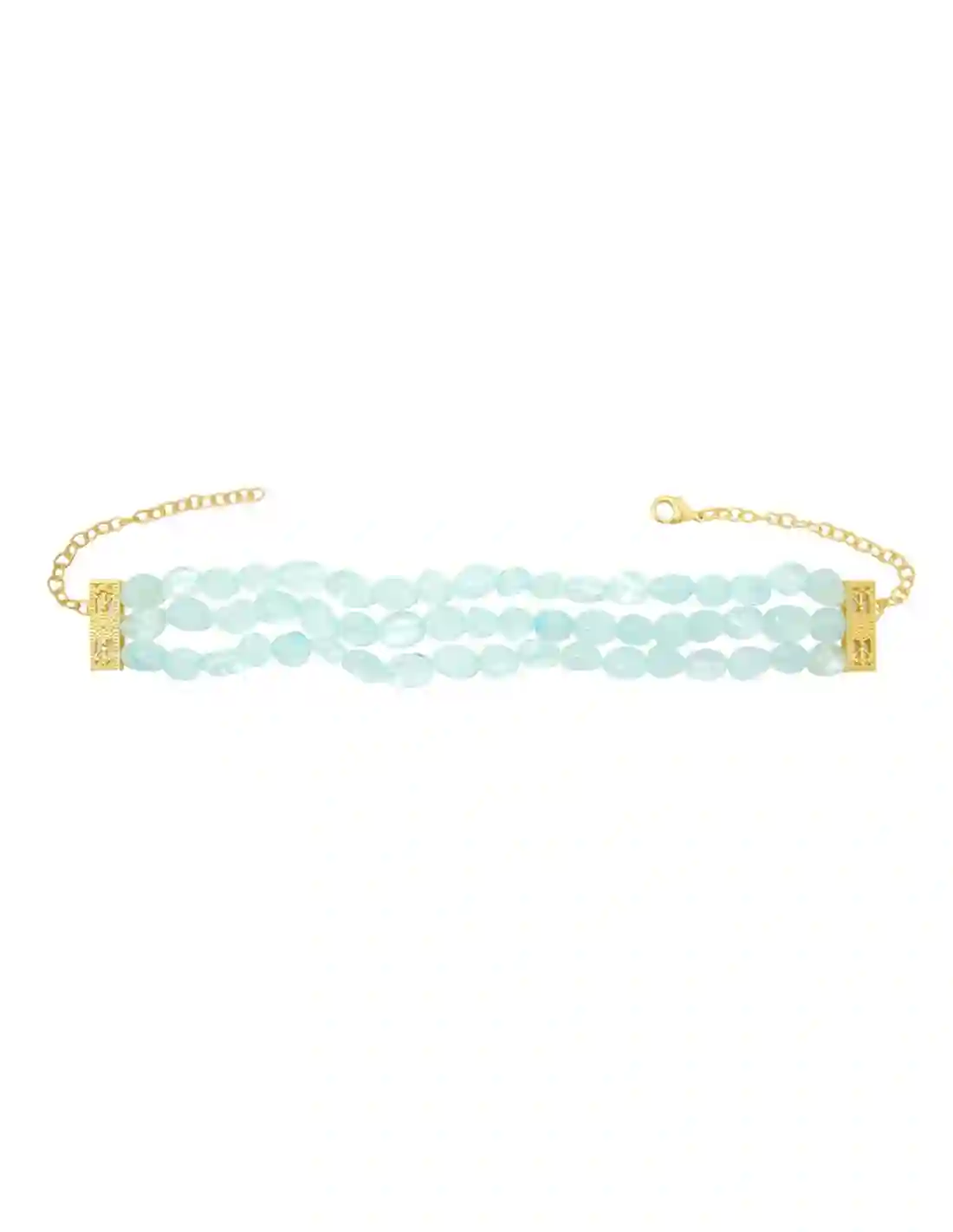 Choker triple con piedras naturales