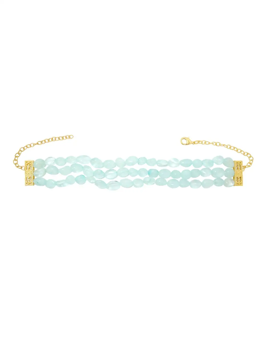 Choker triple con piedras naturales