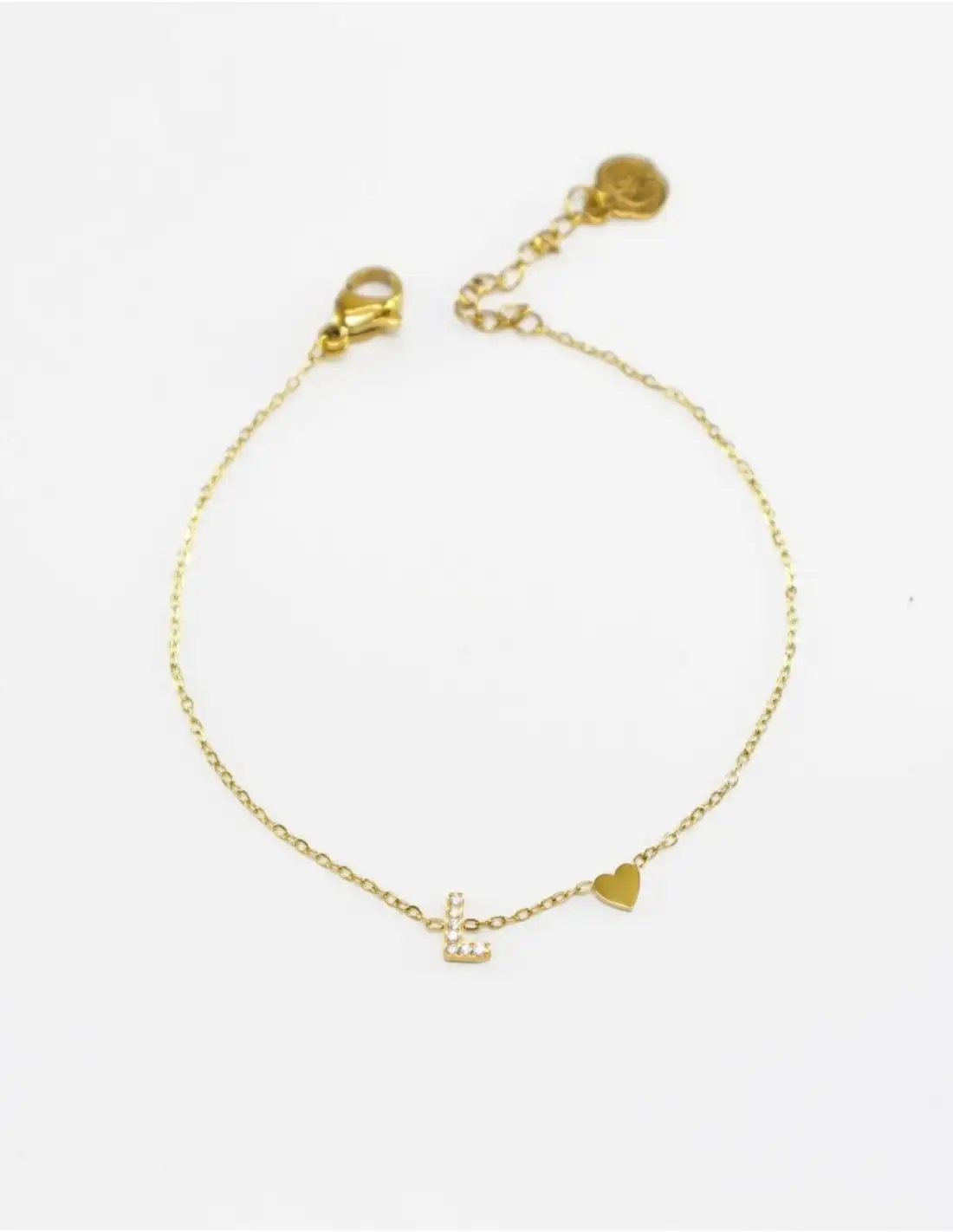 Pulsera con letra inicial de pedrería
