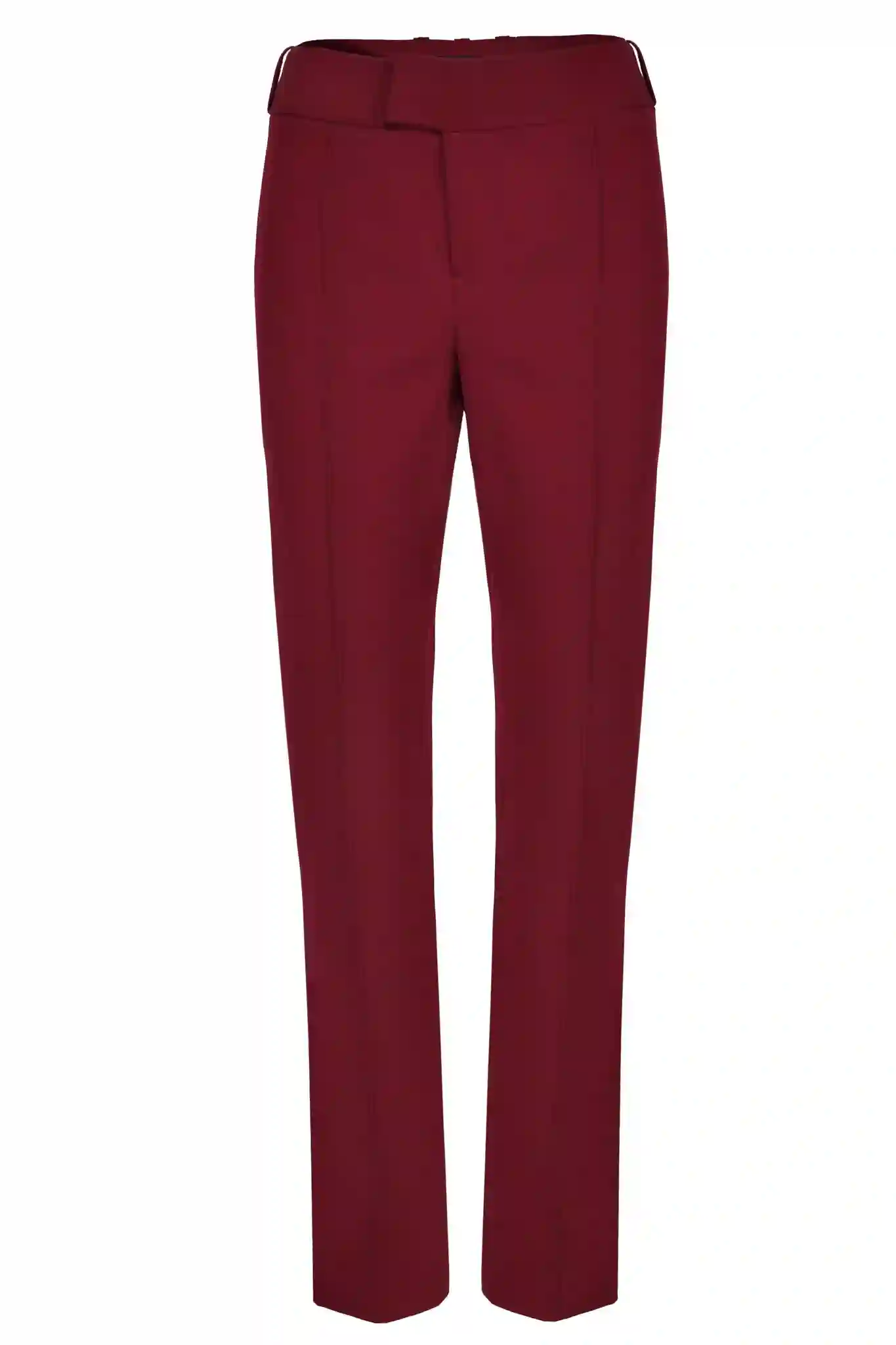 Pantalón burdeos de corte recto para mujer