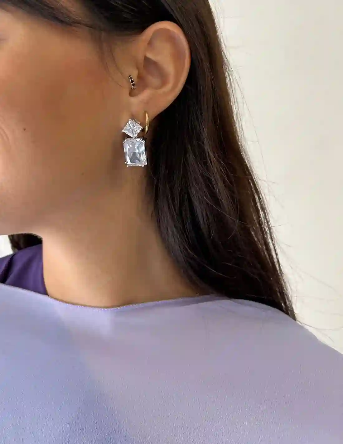 Square glass earrings
