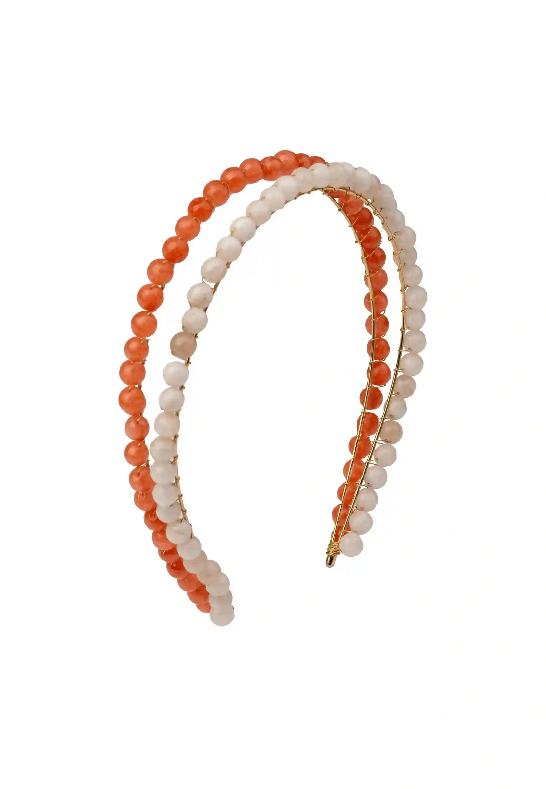 Double orange and white party headband