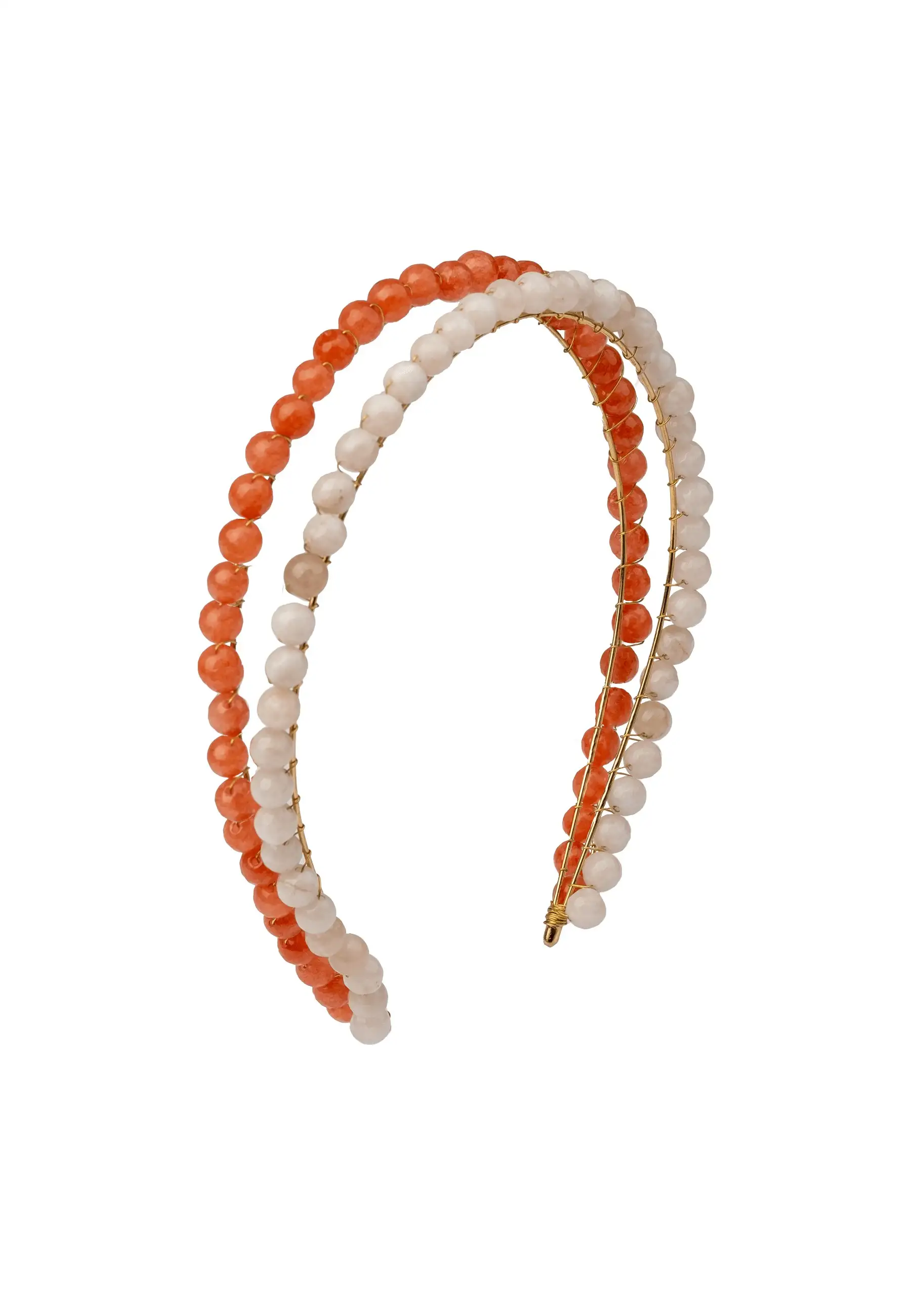 Double orange and white party headband