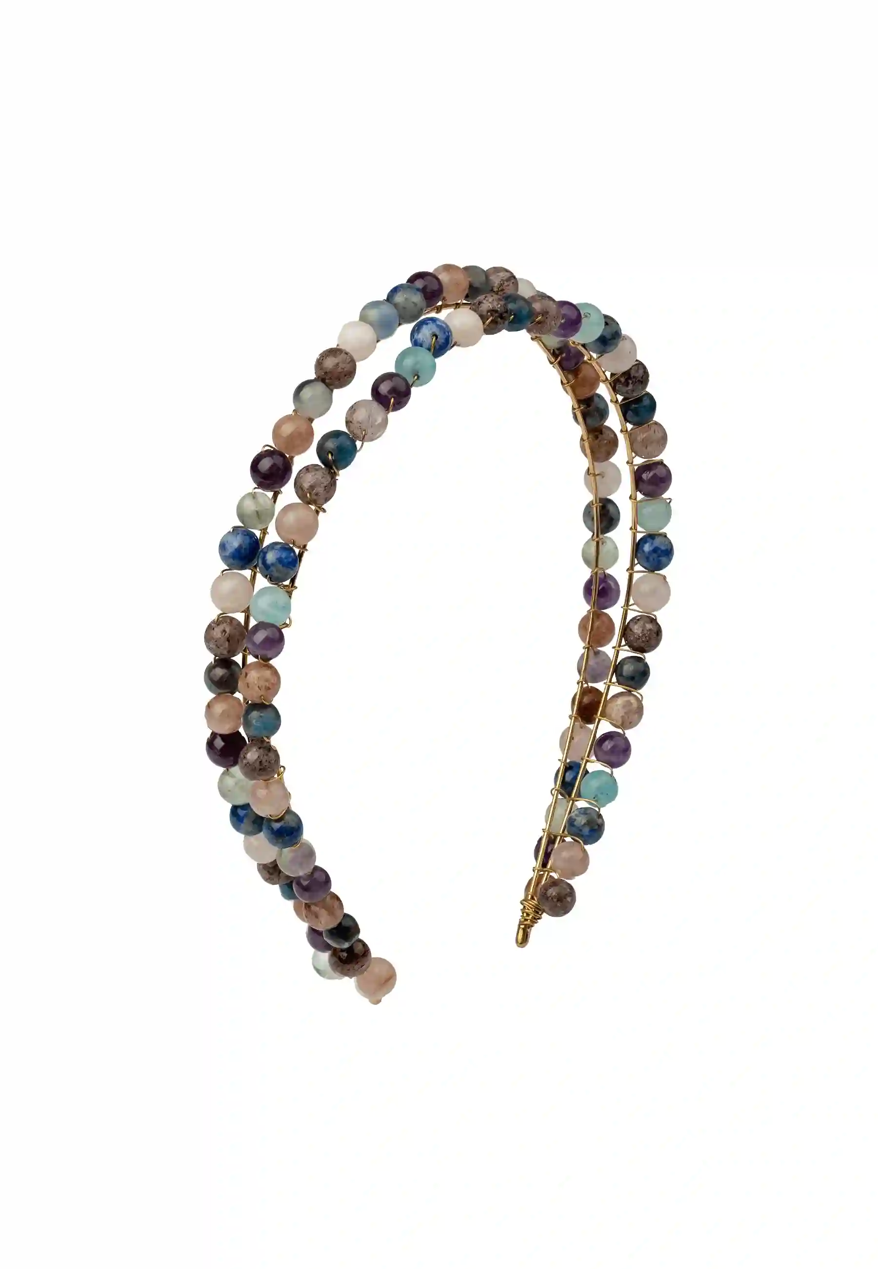 Diadema de fiesta doble multicolor con bolitas
