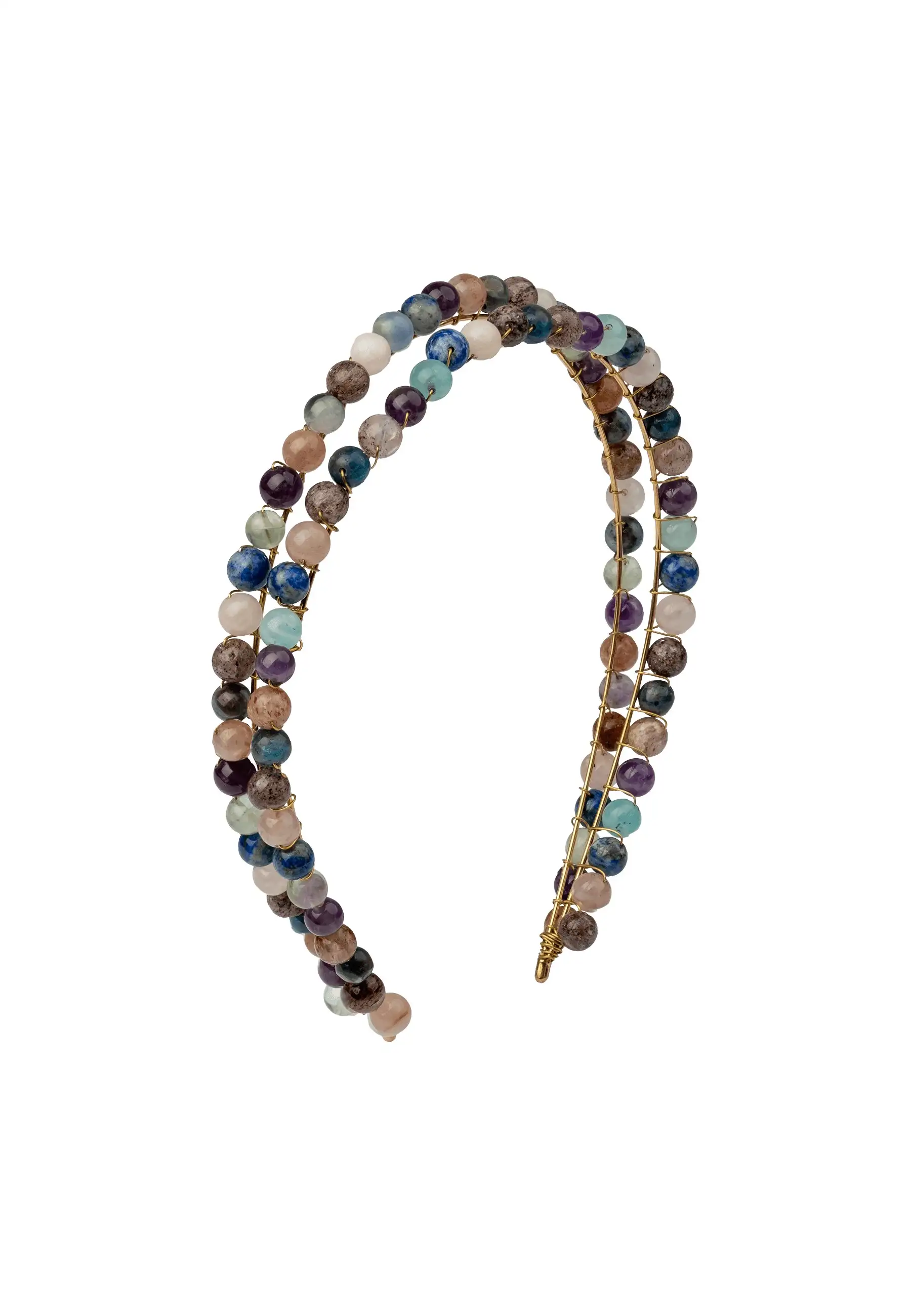 Diadema de fiesta doble multicolor con bolitas