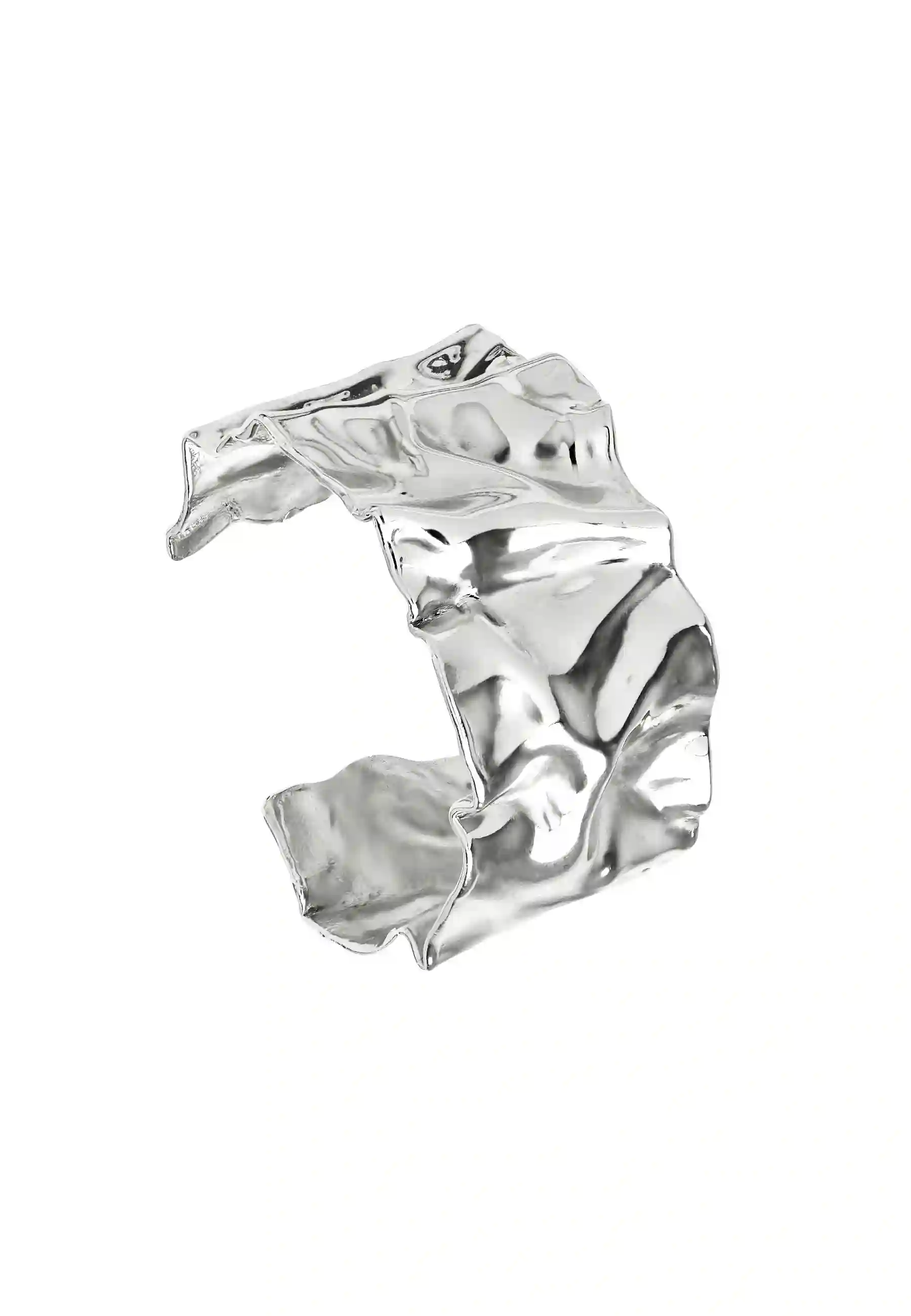 Brazalete ancho plata con textura