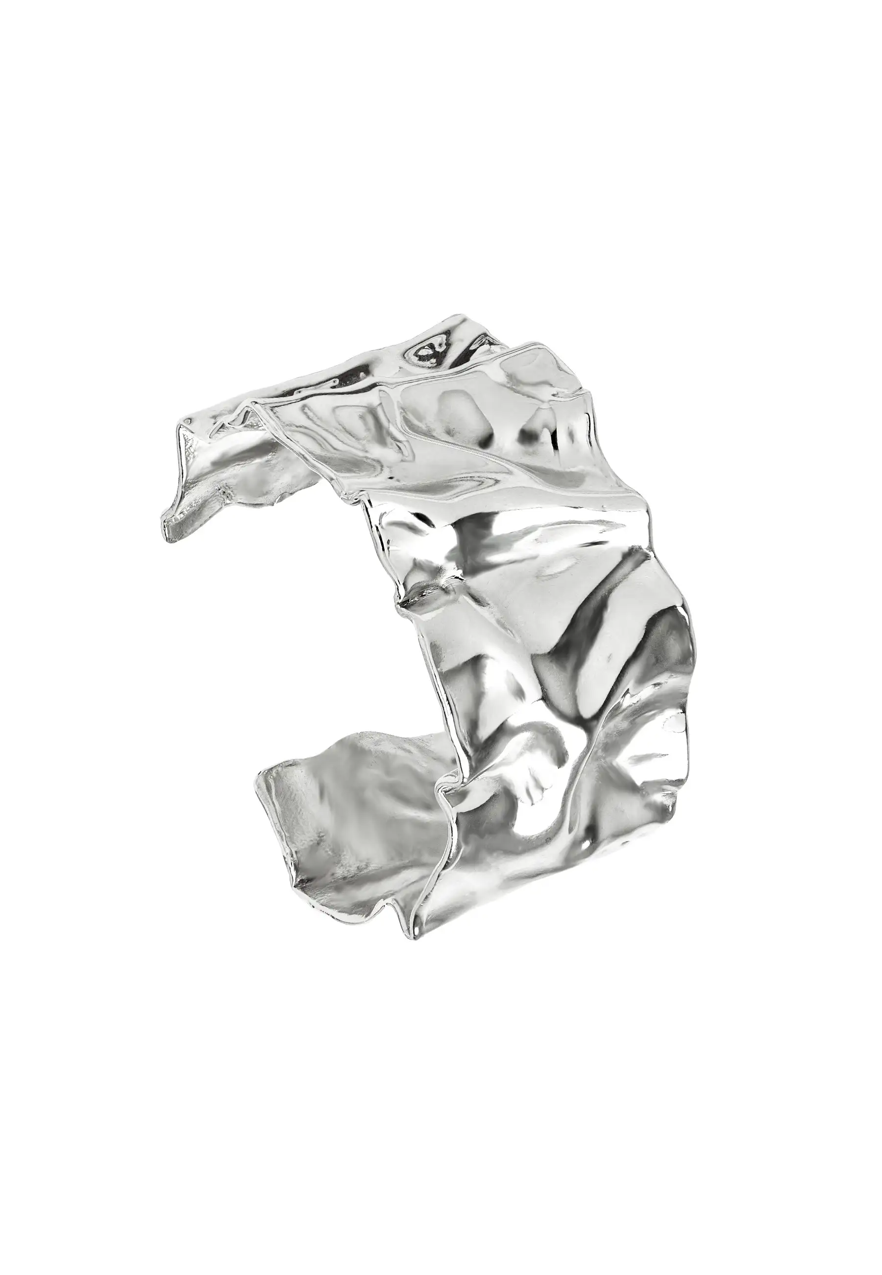 Brazalete ancho plata con textura