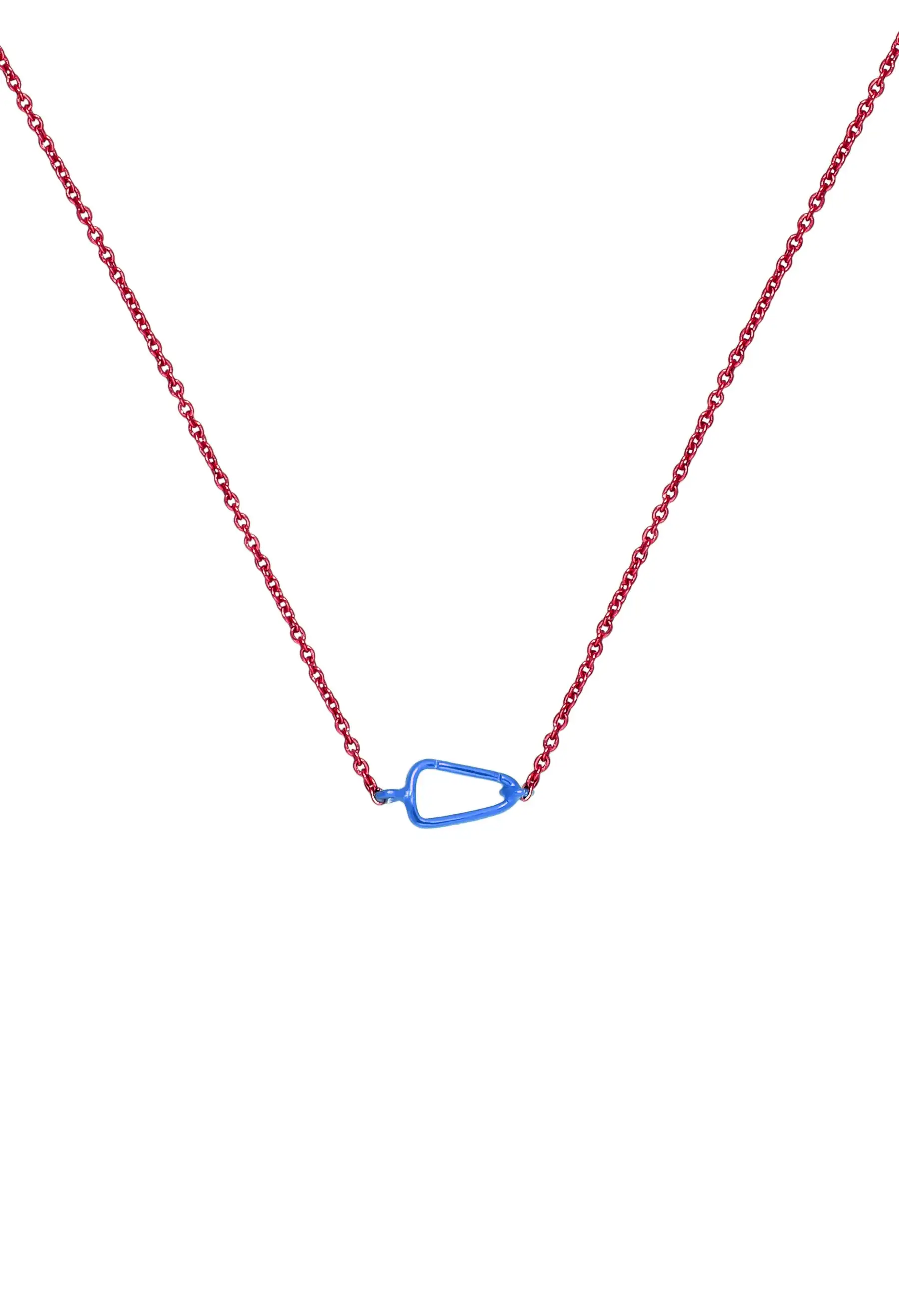 Colgante mosquetón rosa y azul