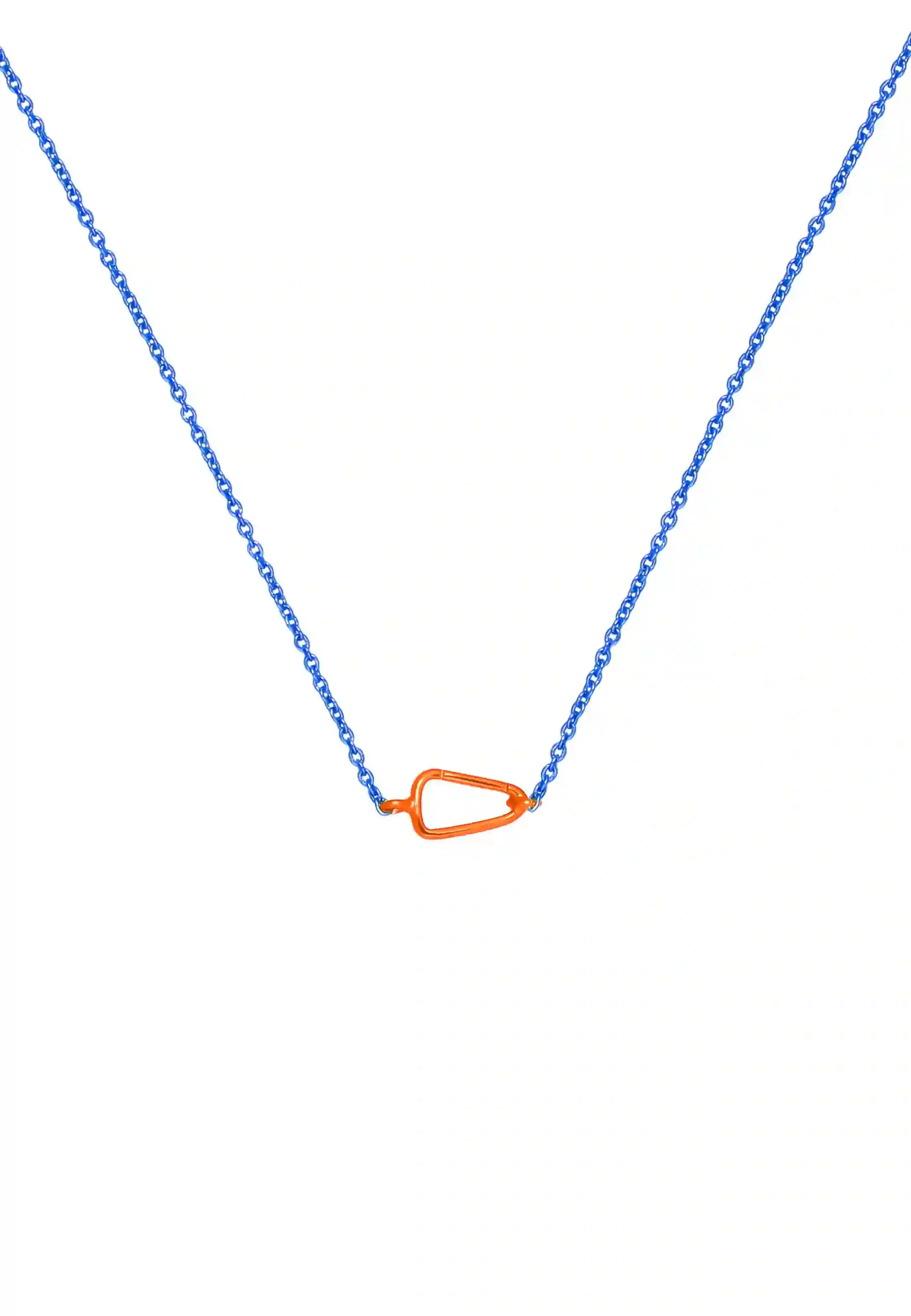 Colgante mosquetón azul y naranja