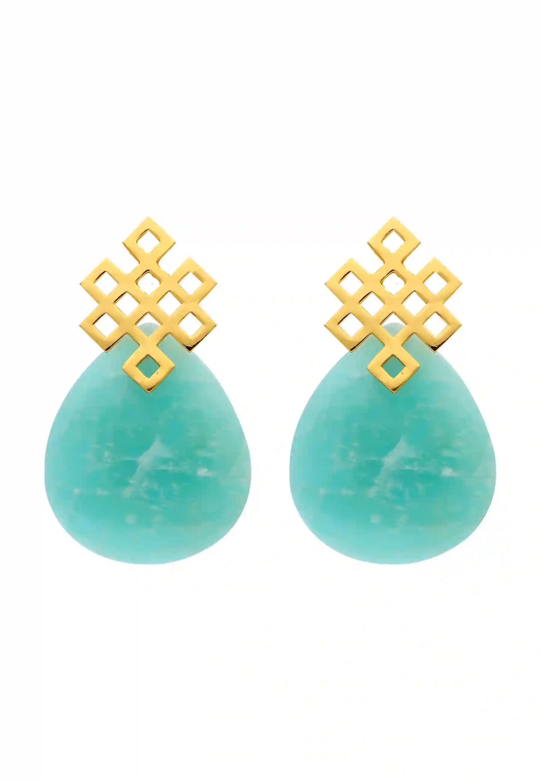 Pendientes Endless Knot Aguamarina