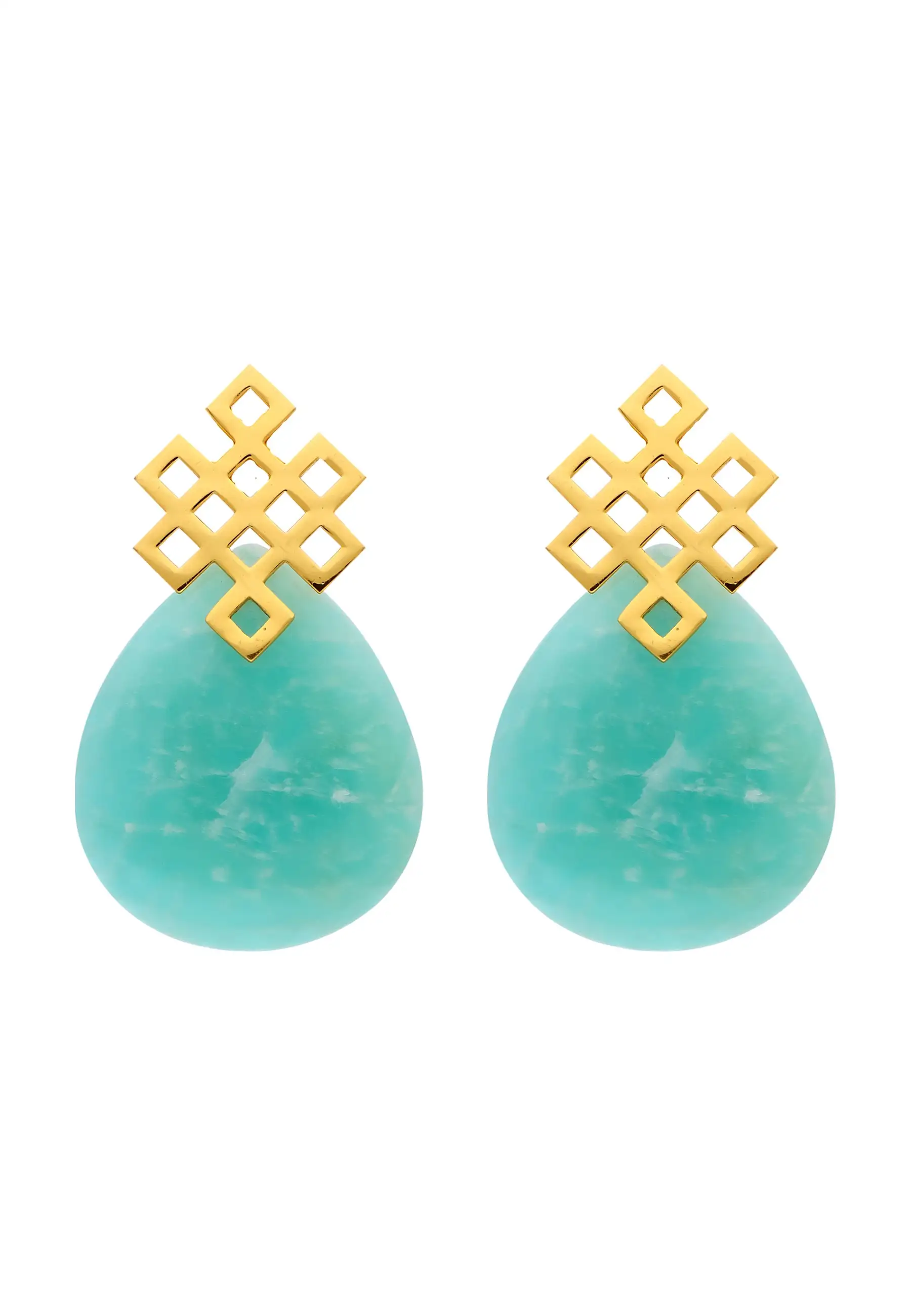 Pendientes Endless Knot Aguamarina