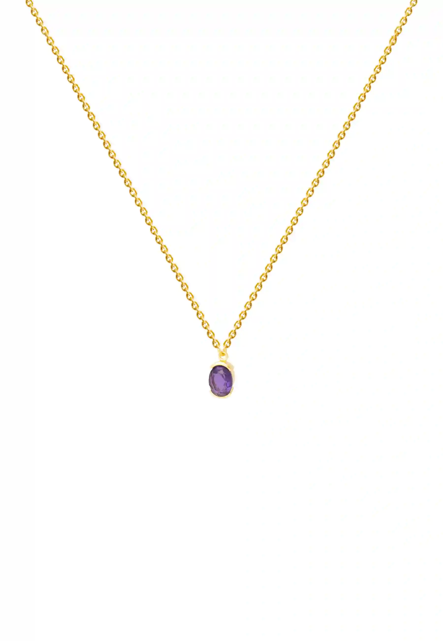 Colgante Dorado con Piedra Morada