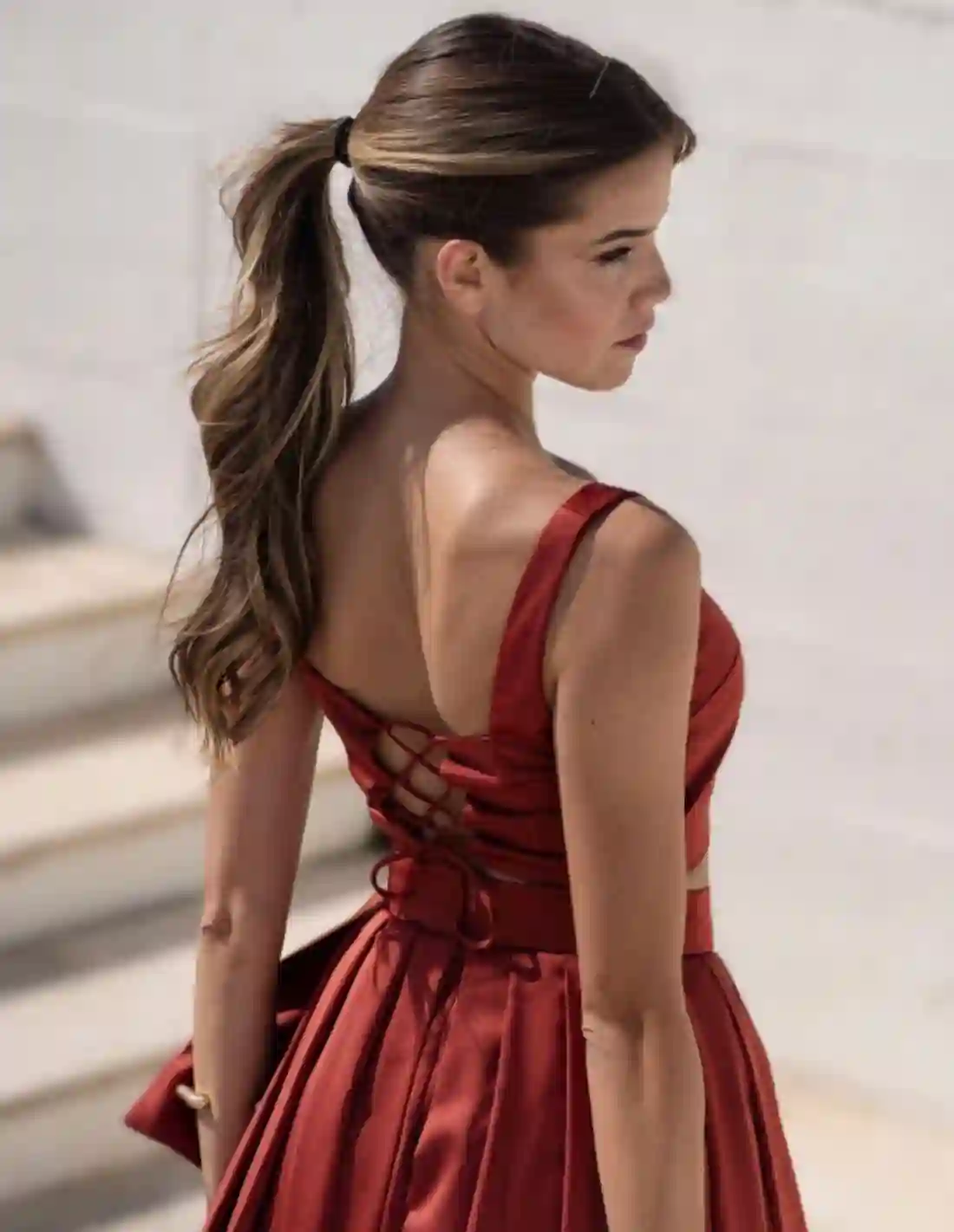 Top terracotta with straps and square neckline