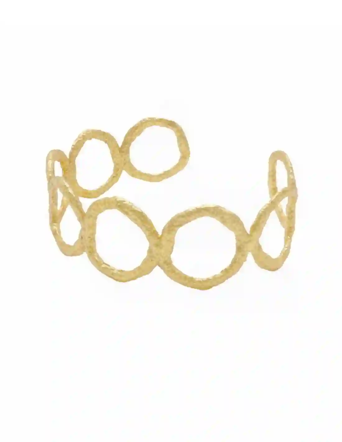 Pulsera dorada con diseño de circunferencias