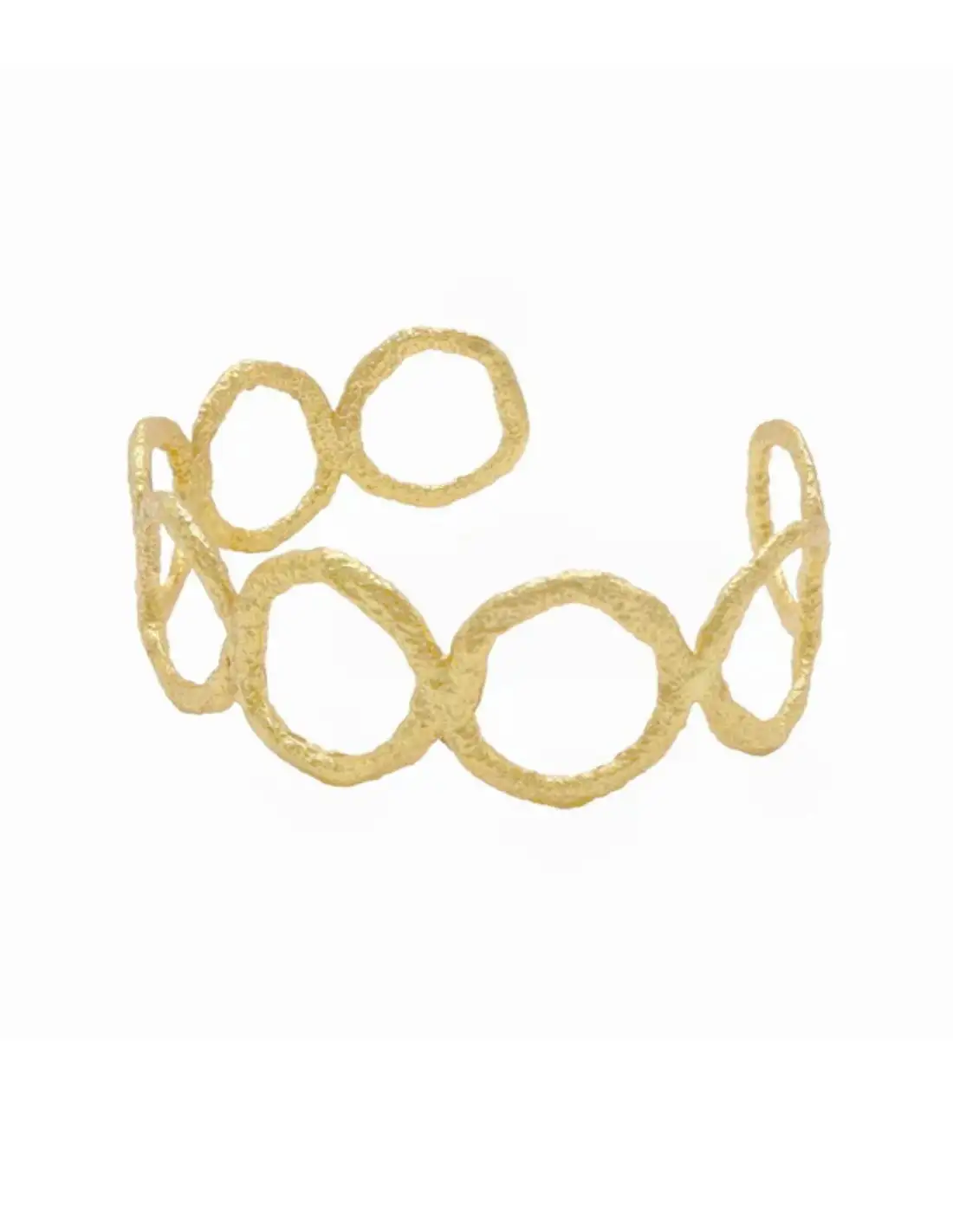 Pulsera dorada con diseño de circunferencias