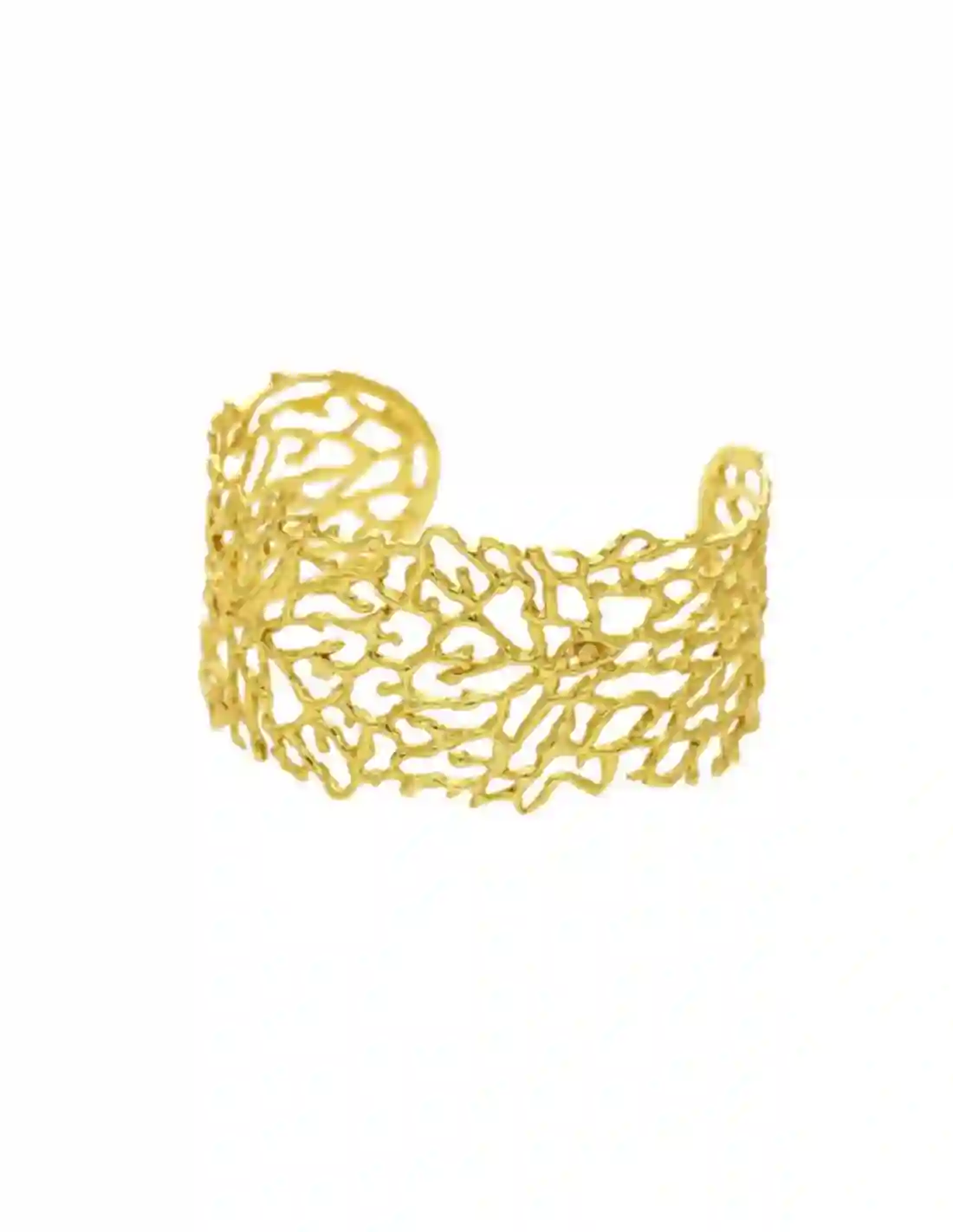 Brazalete ancho en dorado con diseño de ramificaciones