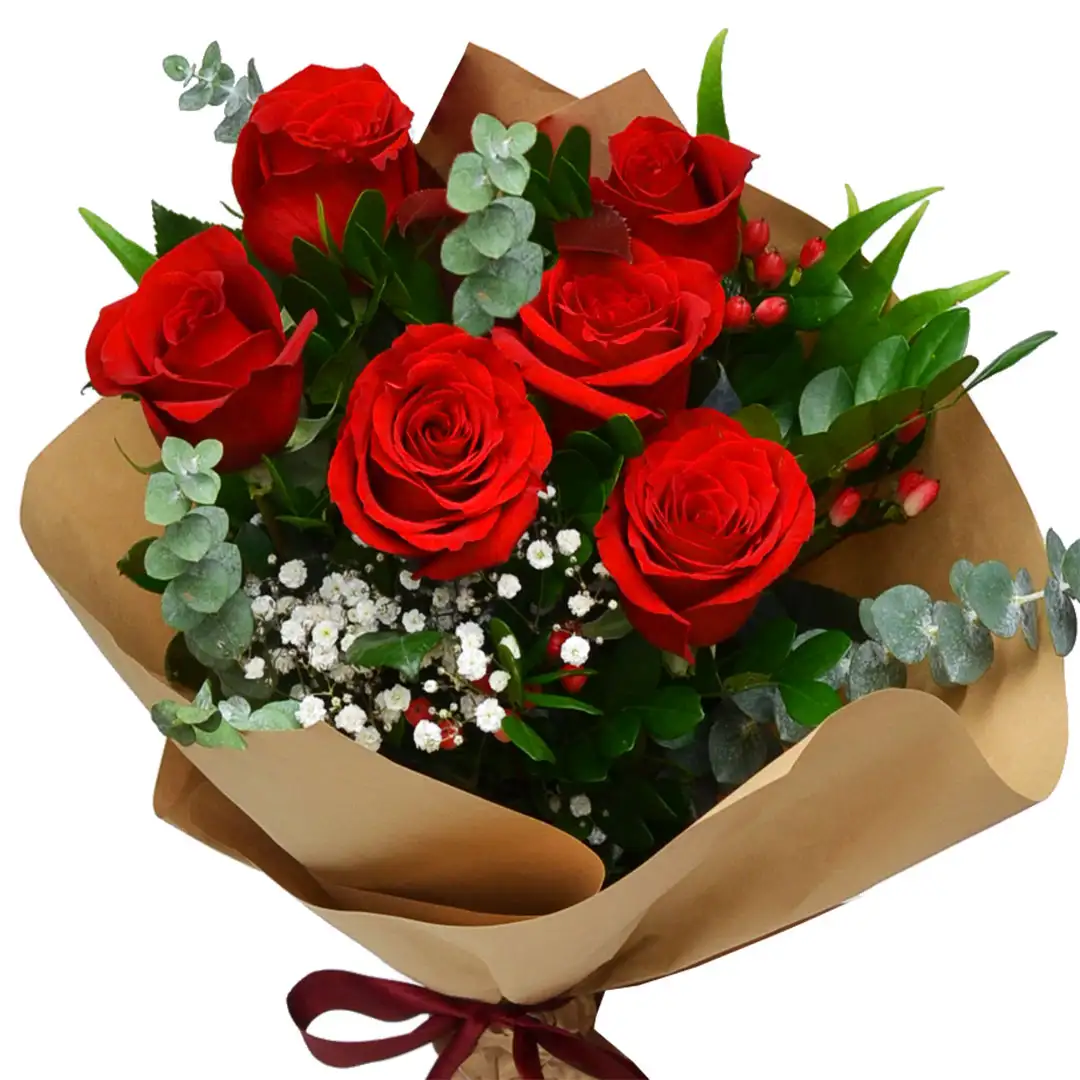 Ramo con 6 rosas rojas