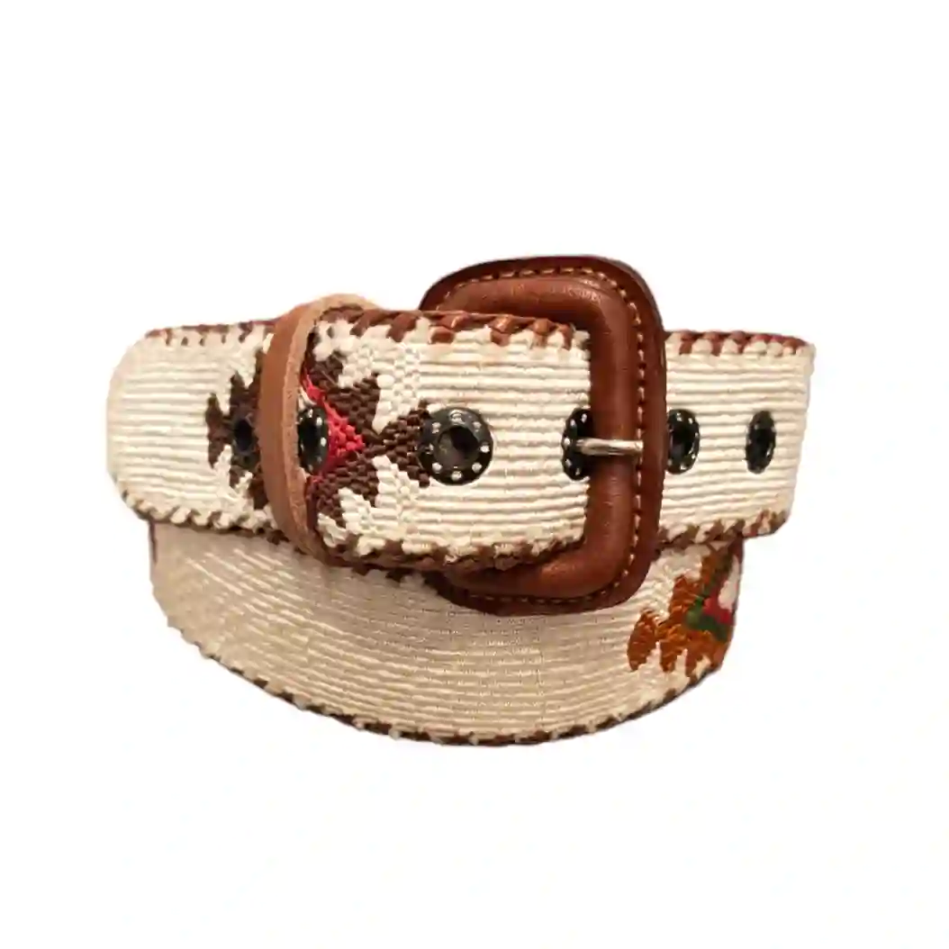 Guatemalan Beige Belt Silk Embroidery