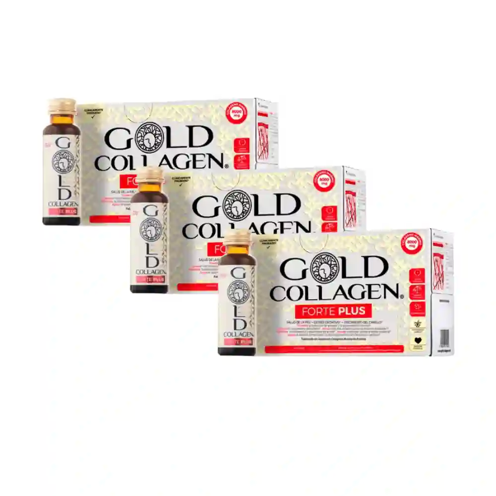 Gold Collagen Forte Plus 3x10 Frascos 50 ml ¡Triplo!