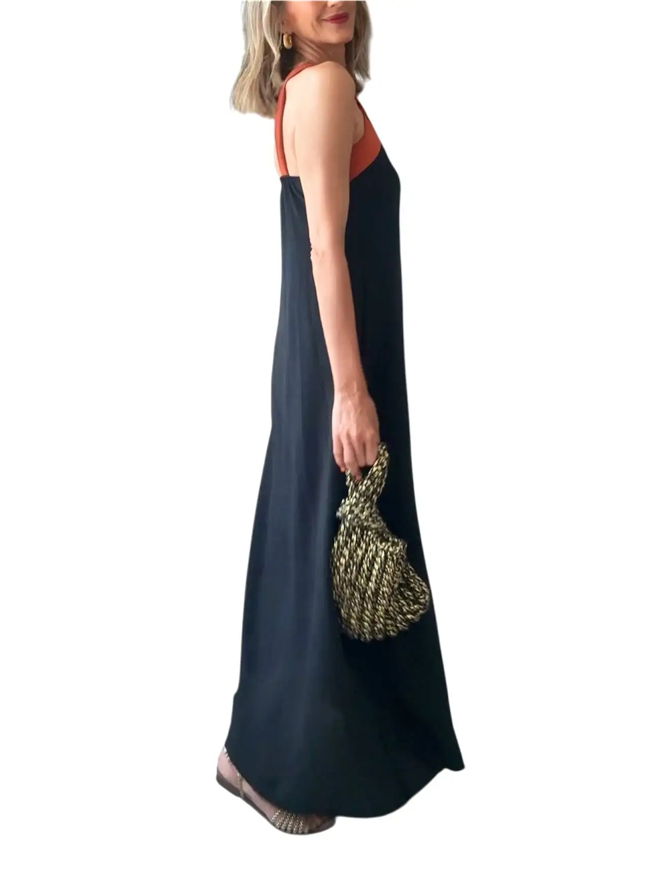 Vestido Adriana negro&camel - Imagen 3