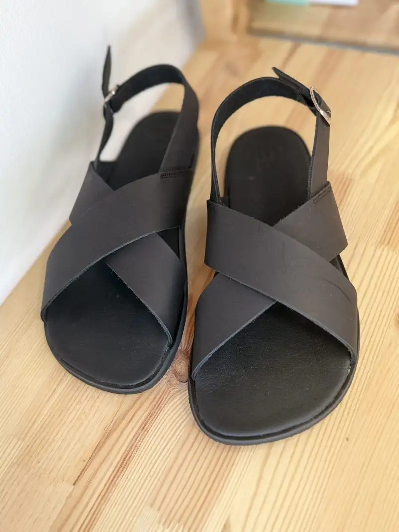 Sandalia box negro, piso liberty - Flexi Nens