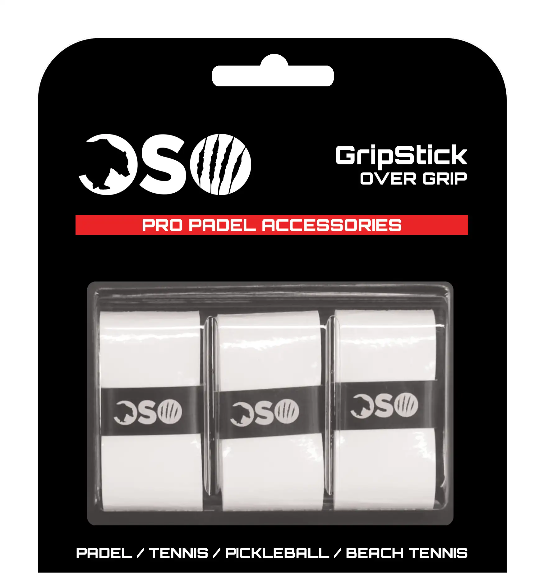 Blister OSO Padel GripStick Blanco 3 Overgrip