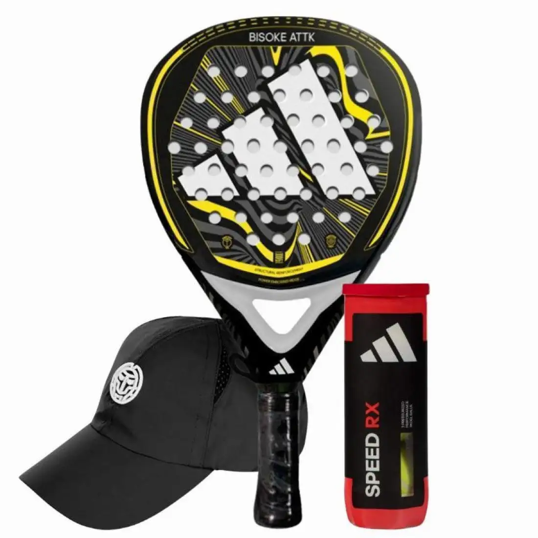 Pack Pala Adidas Bisoke Attack 2024 con Gorra y Pelotas