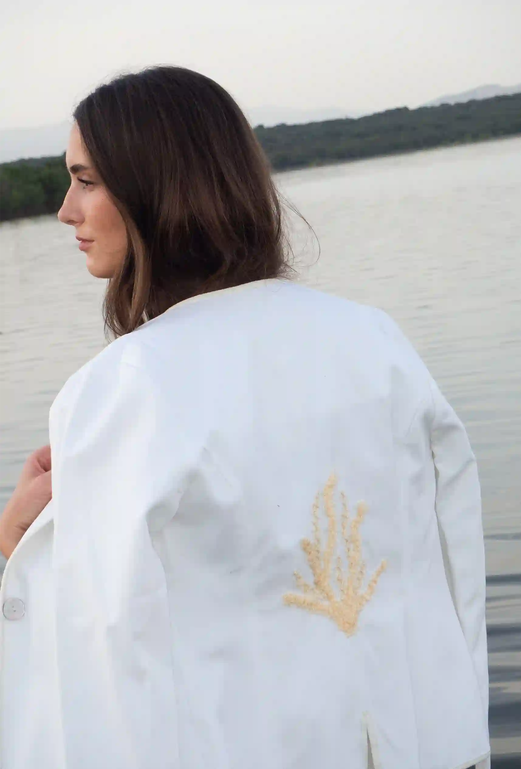 Coral Linen Jacket