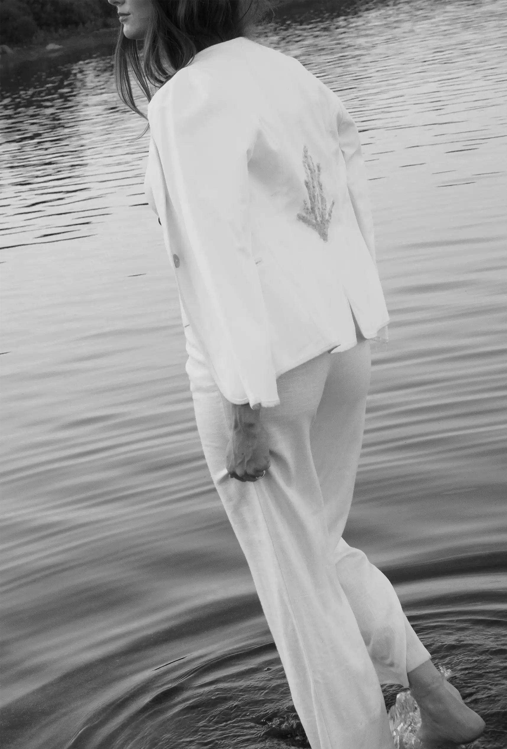 Coral Linen Jacket - Image 2