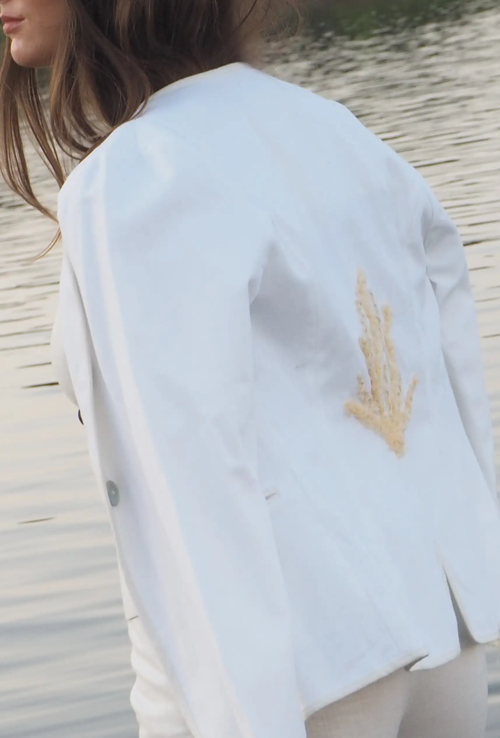 Coral Linen Jacket - Image 7
