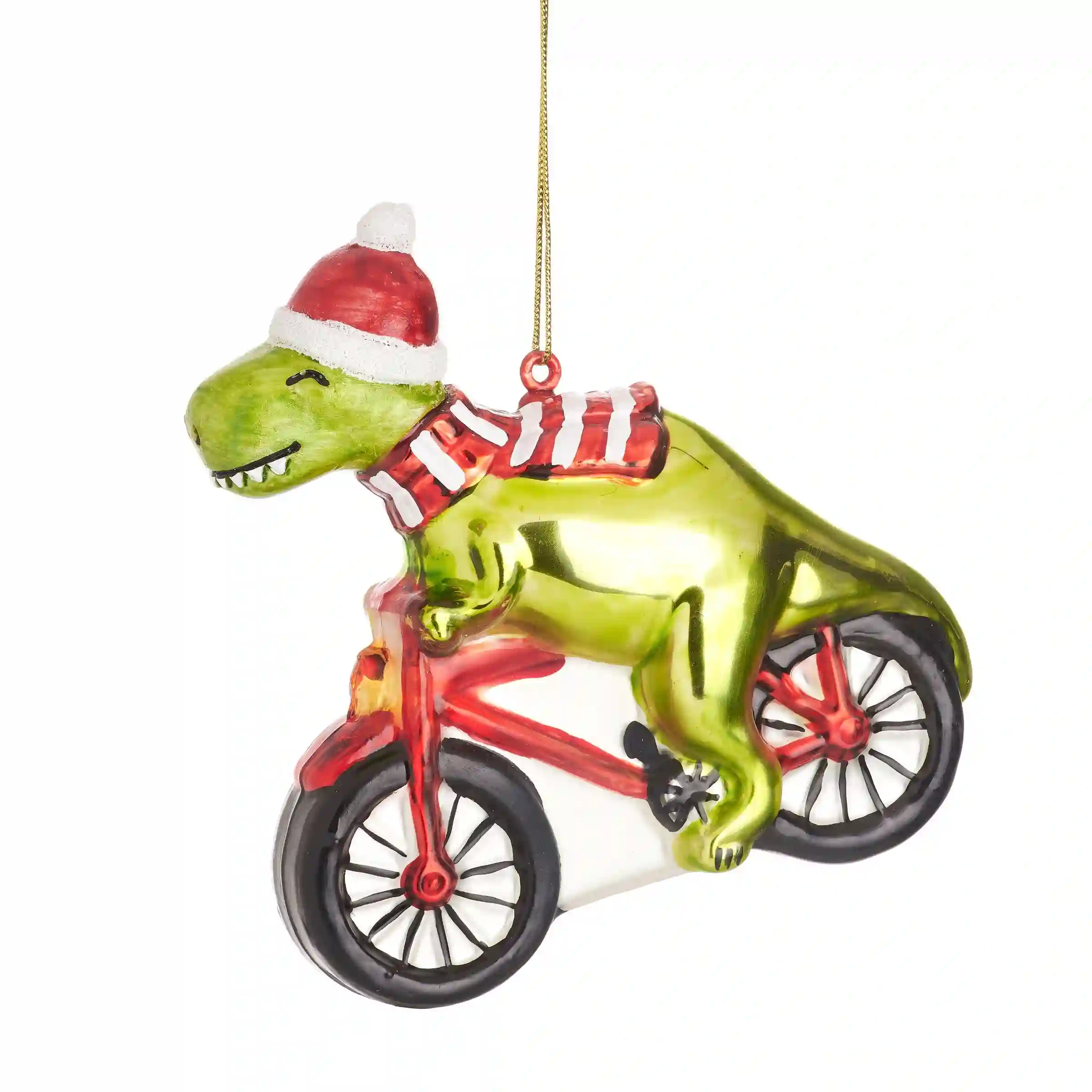 DINOSAURIO SOBRE UNA CHUCHERÍA EN FORMA DE BICICLETA