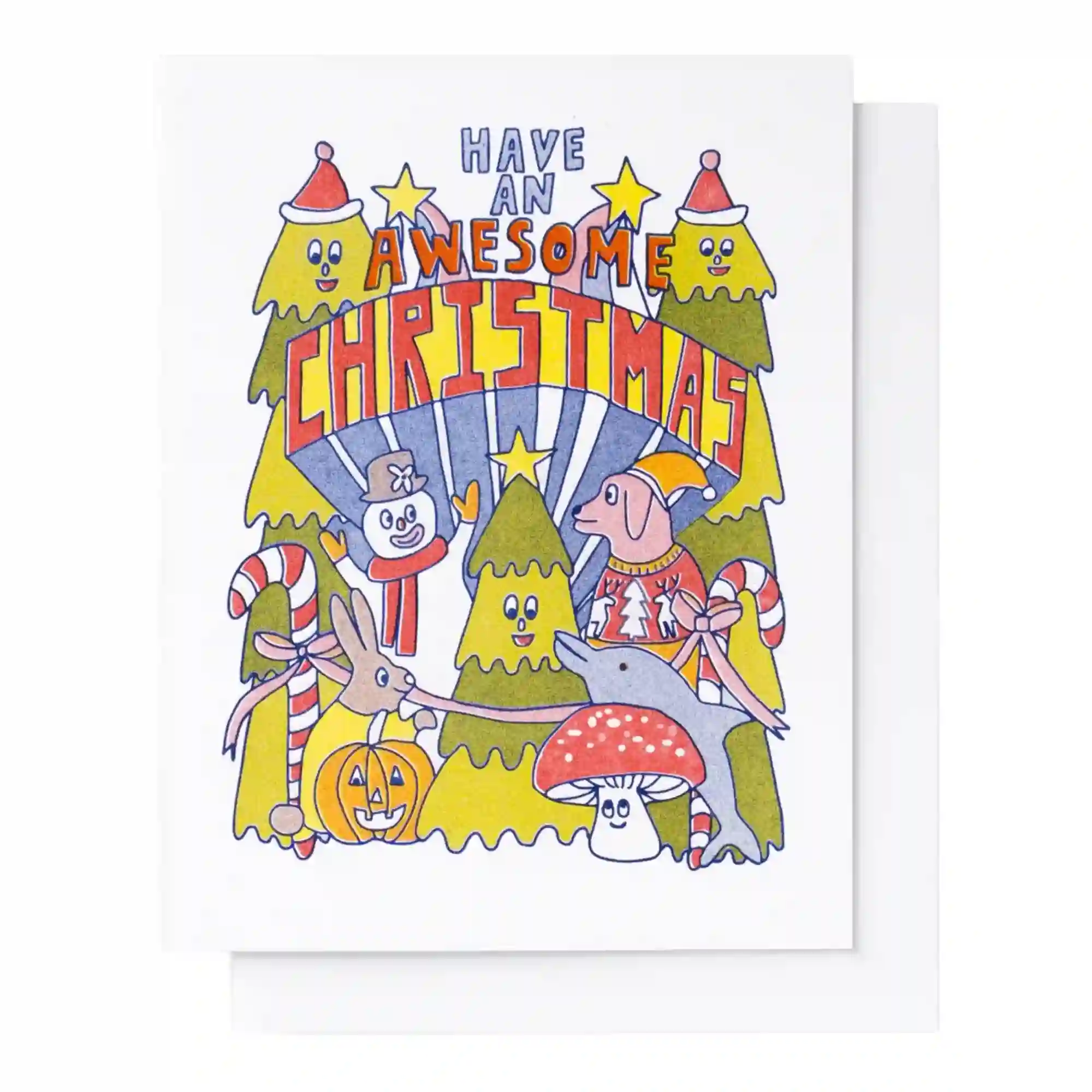 IMPRESIONANTE TARJETA RISOGRAFÍA DE NAVIDAD