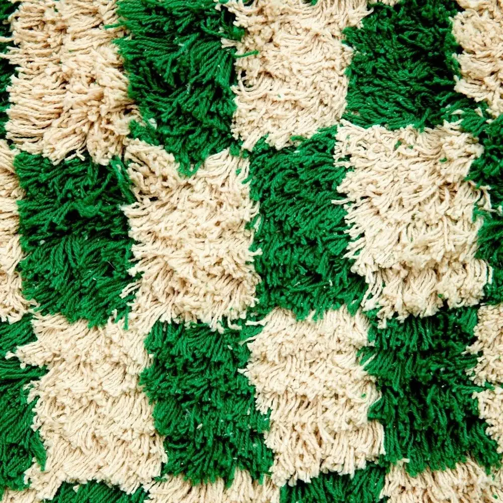 ALFOMBRA DE ALGODÓN CUADROS VERDES 170x220CM - Imagen 2