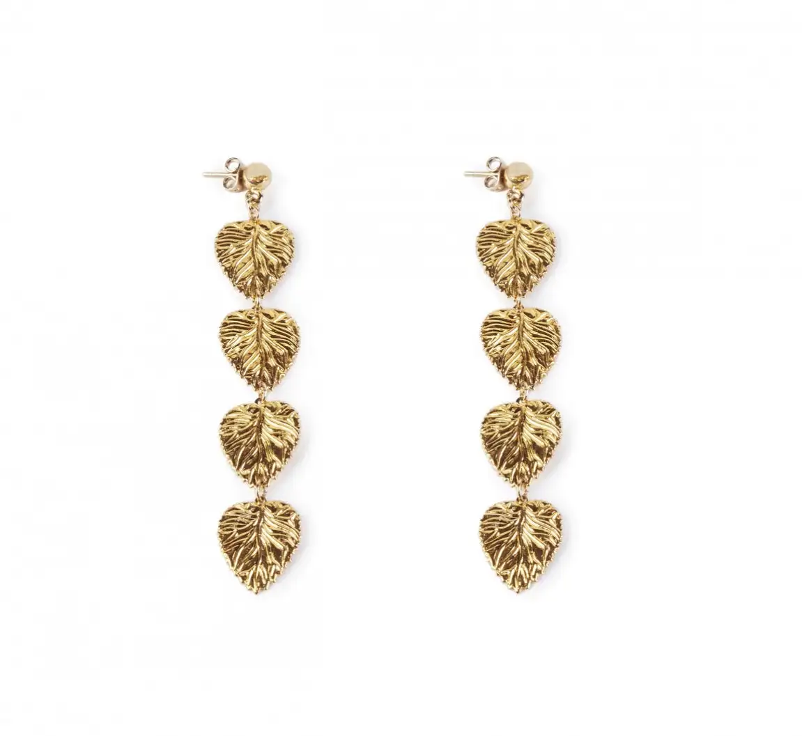 Golden leaf earrings