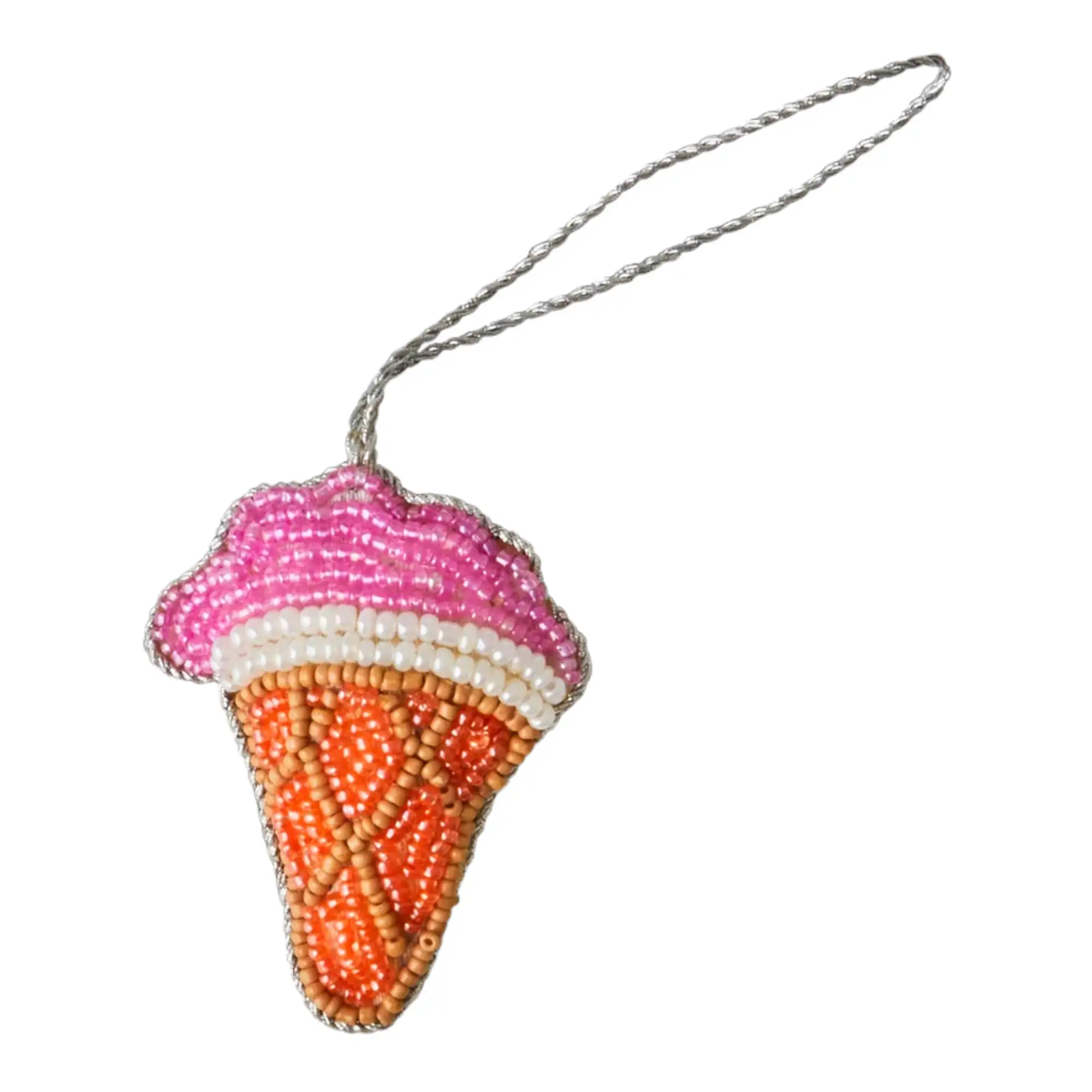 ADORNO DE TELA CON PERLAS EN TEMA HELADO - CAJA REGALO 5 UDS. - Imagen 5
