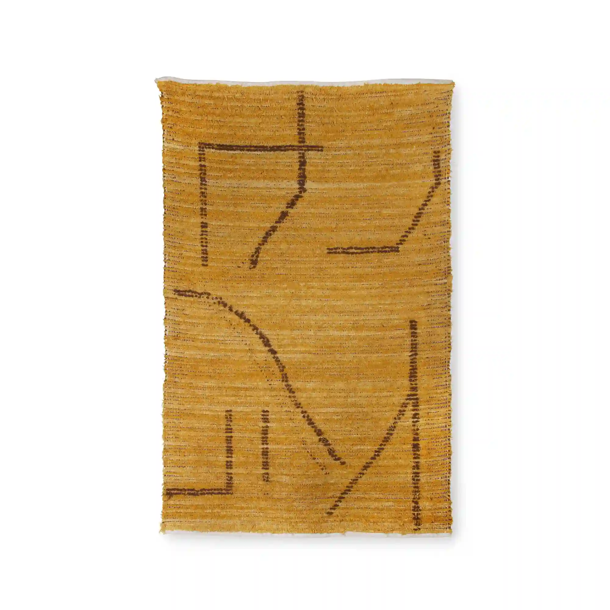 ALFOMBRA ALGODÓN TEJIDA A MANO OCRE/MARRÓN (120X180)