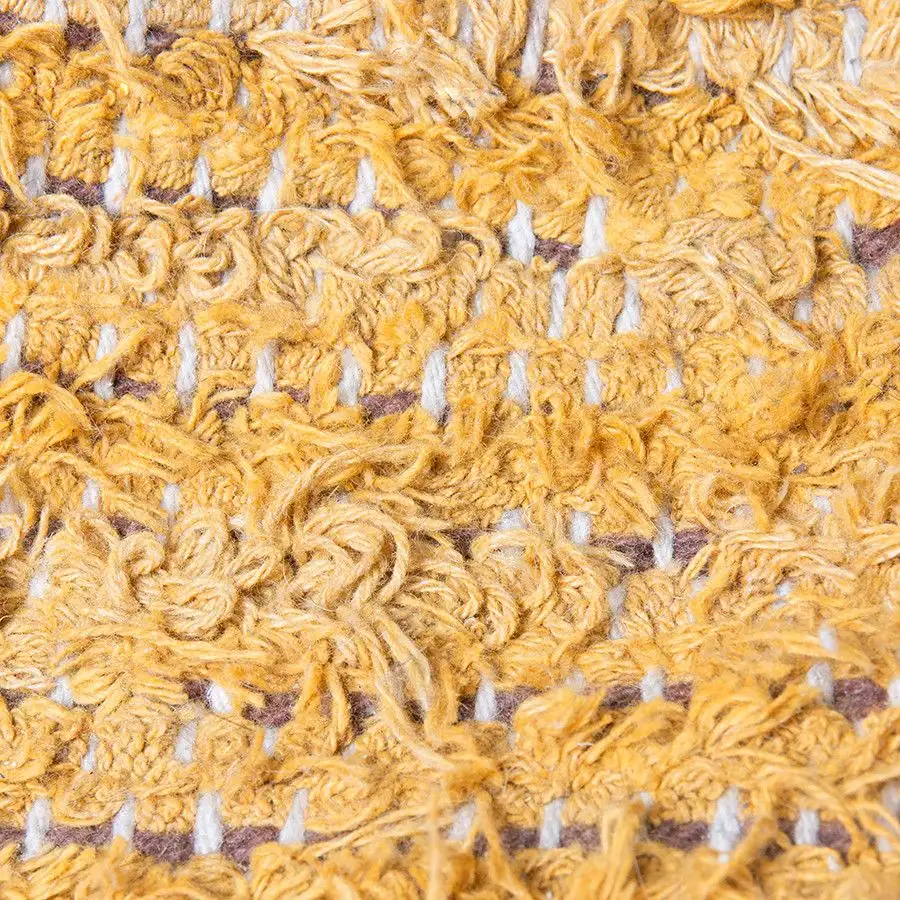 ALFOMBRA ALGODÓN TEJIDA A MANO OCRE/MARRÓN (120X180) - Imagen 4