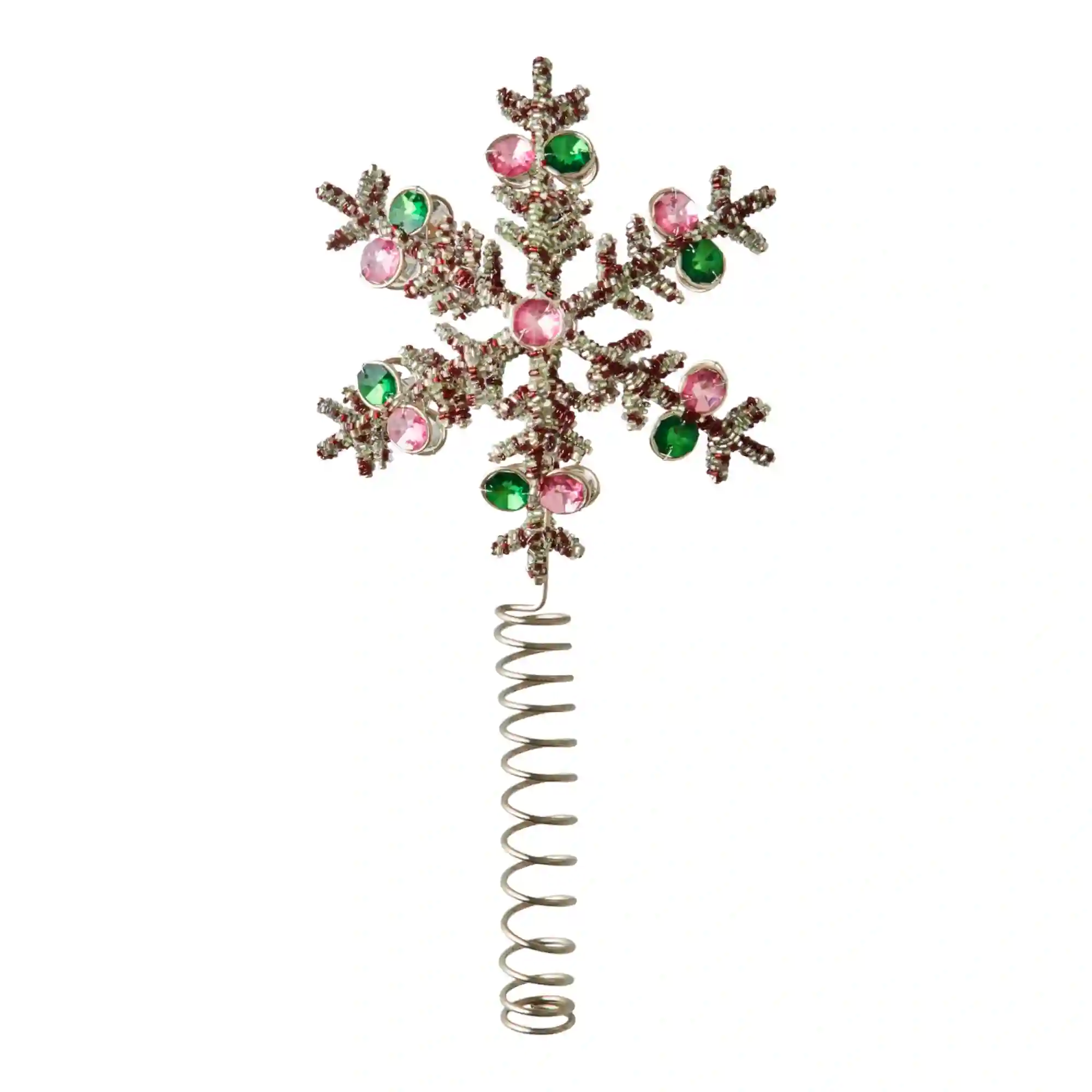 COPA PARA ÁRBOL DE NAVIDAD DE METAL CON PERLAS