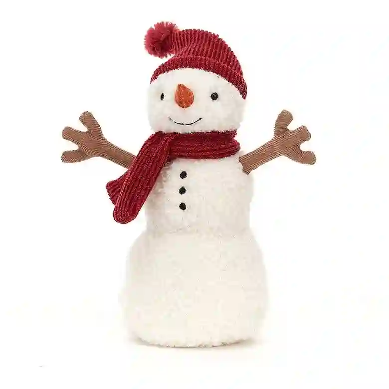 PELUCHE MUÑECO DE NIEVE ROJO