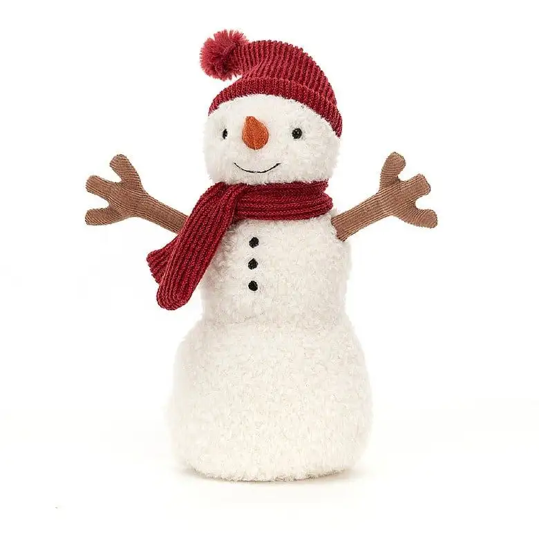 PELUCHE MUÑECO DE NIEVE ROJO