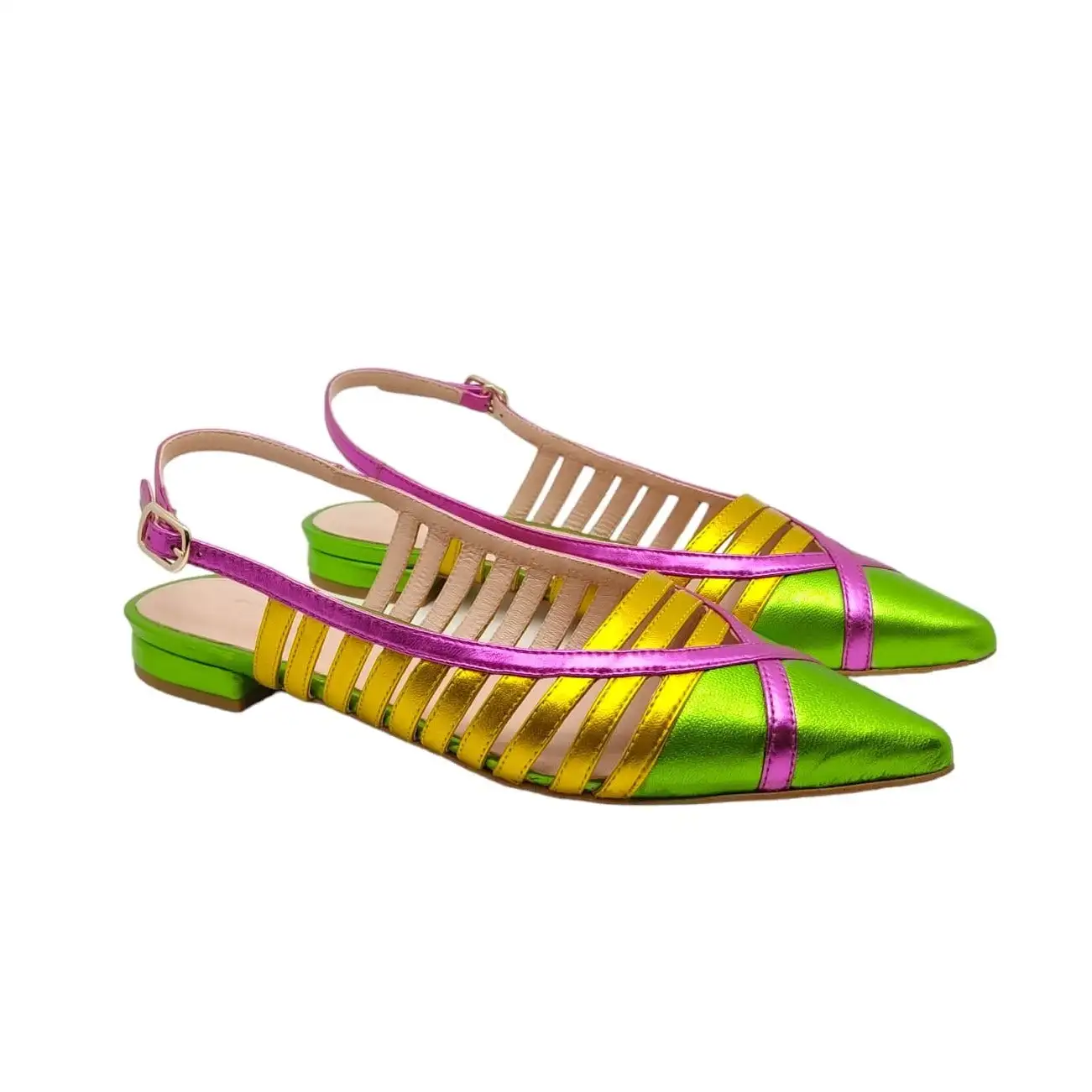 ZINDA By Atelier Bailarina Verde metalizado multicolor - Imagen 2