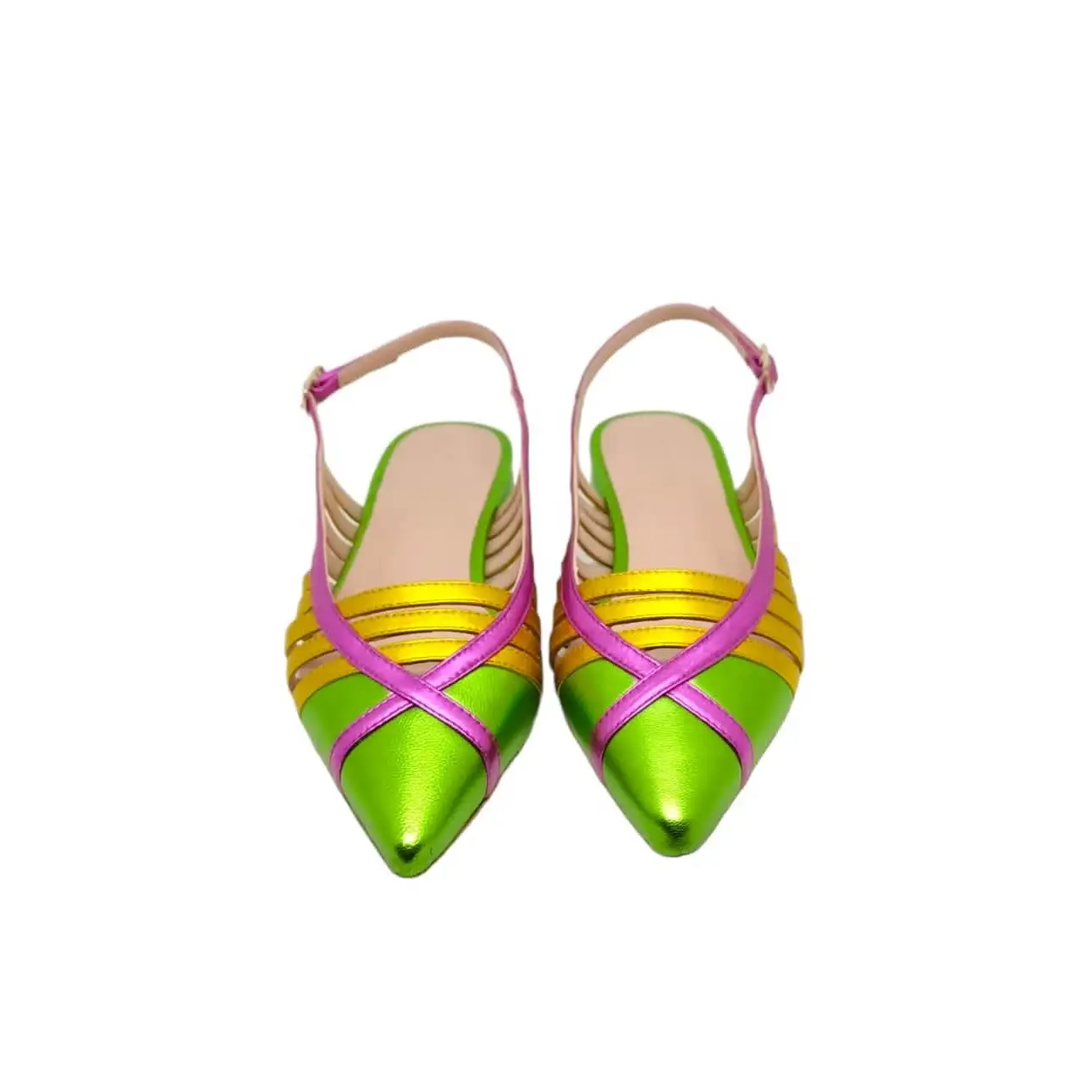 ZINDA By Atelier Bailarina Verde metalizado multicolor - Imagen 5